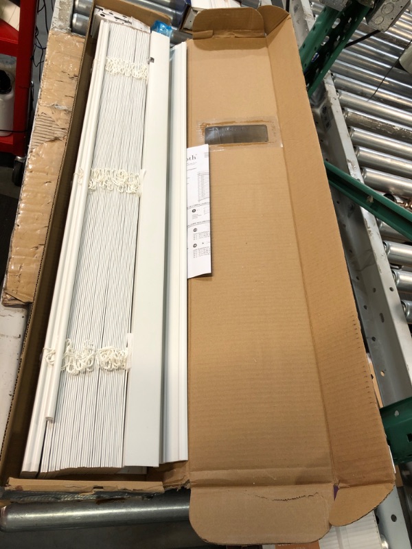 Photo 2 of (used - see notes) 2-in Slat Width 35-in x 72-in Cordless White Faux Wood Blinds