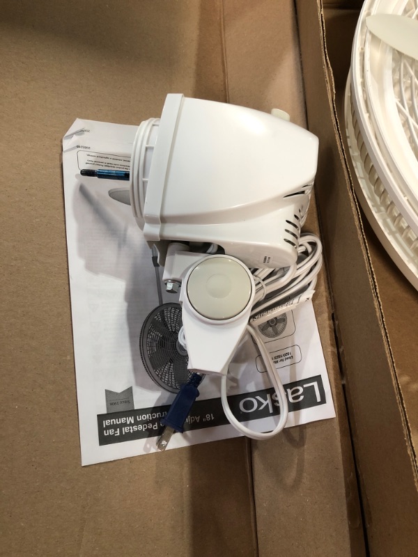 Photo 5 of (Used - see notes) Lasko, White 1820 18? Oscillating Movement Tilt-back Fan Head,