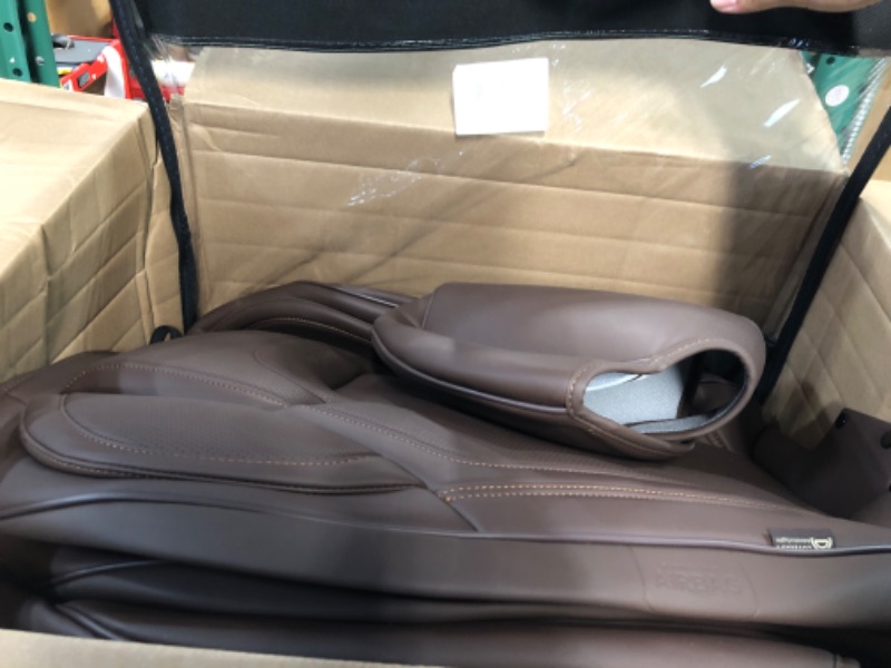 Photo 2 of (USED MISSING HEADRESTS) Coverado Car Seat Covers 5 Pieces, Waterproof Nappa Leather Auto Seat Protectors Full Set Brown