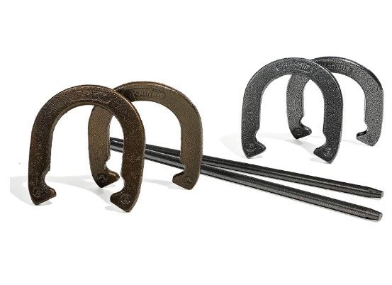 Photo 1 of (USED) Franklin Sports Horseshoe Set - Steel Horseshoes and Stakes - Official Size and Weight 