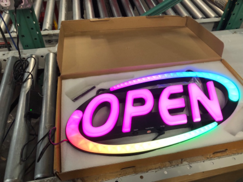 Photo 2 of AMEVRGTHS Neon Open Sign for Business Open Neon Light, 24''×12'', 