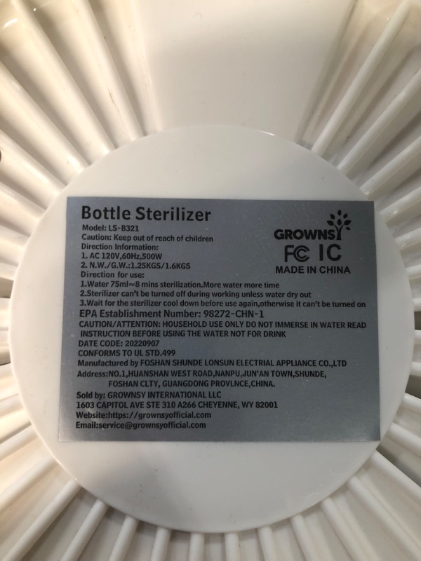 Photo 2 of Bottle Sterilizer, Baby Bottle Steam Sterilizer Sanitizer 