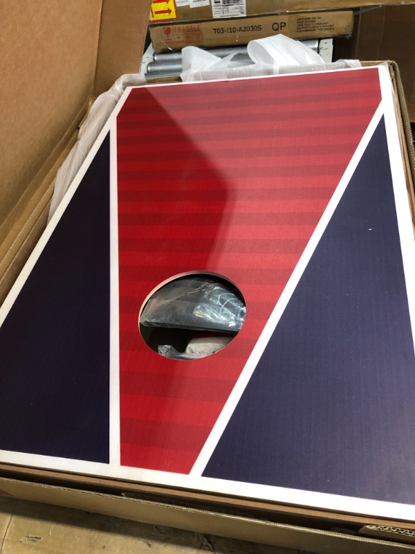 Photo 2 of (NEW) Solid Wood Cornhole Set, 3'x 2'/ 4'x 2'  Park Red/Blu