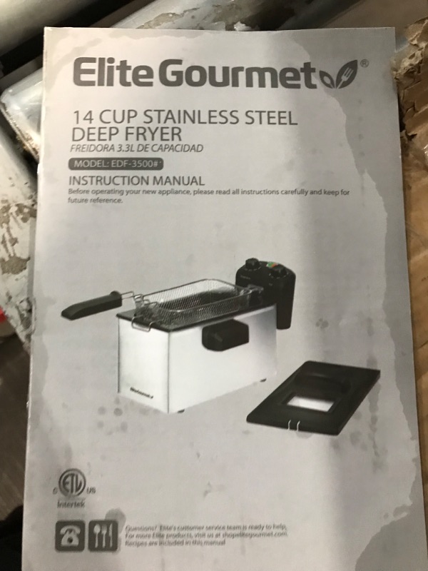 Photo 3 of (PARTS ONLY) Elite Gourmet EDF-3500# Electric Immersion Deep Fryer