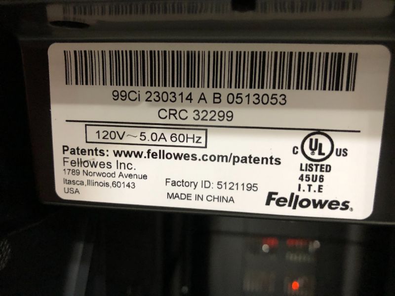 Photo 7 of Fellowes Powershred PS-12Cs, 12 Sheet Cross-Cut SafeSense Shredder (3271301)