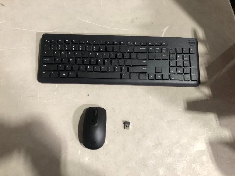 Photo 2 of Dell Wireless Keyboard and Mouse - KM3322W, Wireless - 2.4GHz, Optical LED Sensor, Mechanical Scroll, Anti-Fade Plunger Keys, 6 Multimedia Keys, Tilt Leg - Black