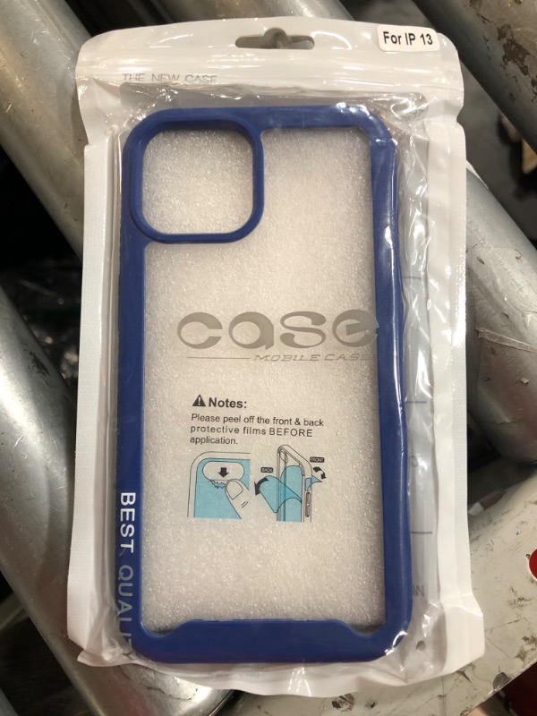 Photo 1 of IPHONE 13 CASE, CLEAR WITH BLUE OUTLINE