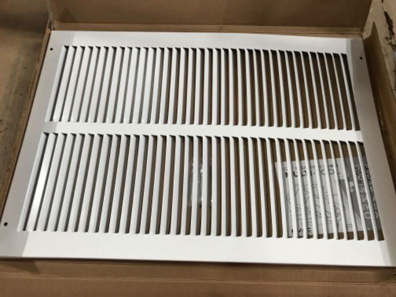 Photo 2 of 12"w X 18"h Steel Return Air Grilles - Sidewall and Ceiling - HVAC Duct Cover - White [Outer Dimensions: 13.75"w X 19.75"h] 12 X 18 White