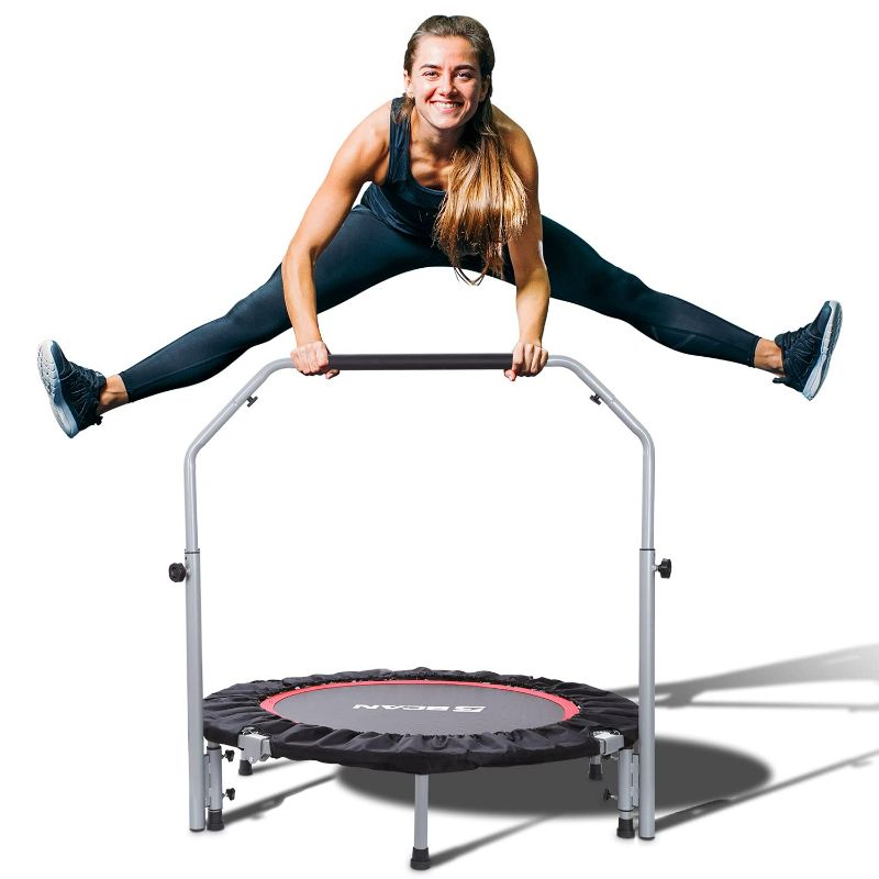 Photo 1 of ****FOR PARTS ONLY****
BCAN 40/48" Foldable Mini Trampoline, Fitness Rebounder with Adjustable Foam Handle, Exercise Trampoline for Adults Indoor/Garden Workout Max Load 330lbs/440lbs 40-inch 40-Black