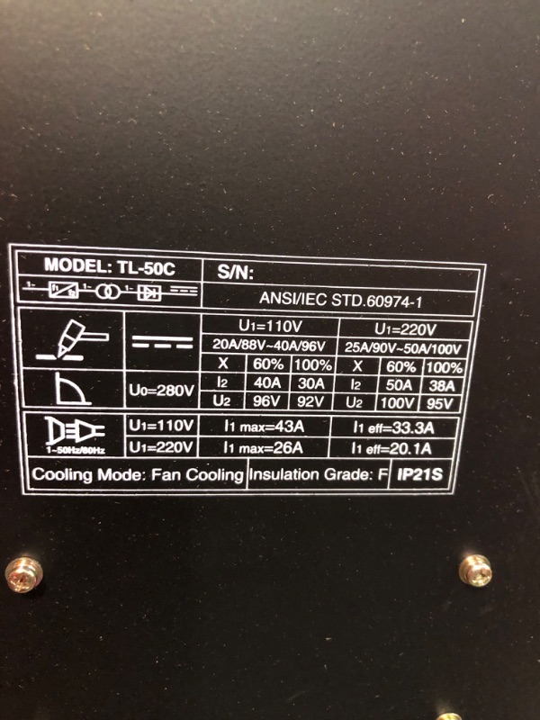 Photo 6 of *MISSING ALL ACCESSORIES*
50A Non-Touch Pilot ARC Air Plasma Cutter Dual Voltage 110V/220V IGBT Inverter Metal Cutting Machine 