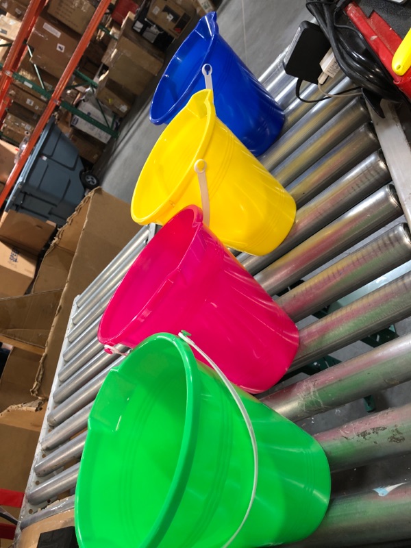 Photo 1 of 4 pack plastic beach buckets for kids