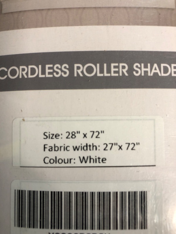 Photo 4 of 100% Blackout Cordless Roller Window Shades, Window Blinds with Thermal Insulated, UV Protection Waterproof Fabric, (White - 28" W x 72" H) A.white 28" W x 72" L