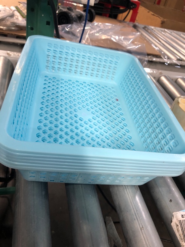 Photo 1 of plastic storage bins (pack of 6 baby blue)