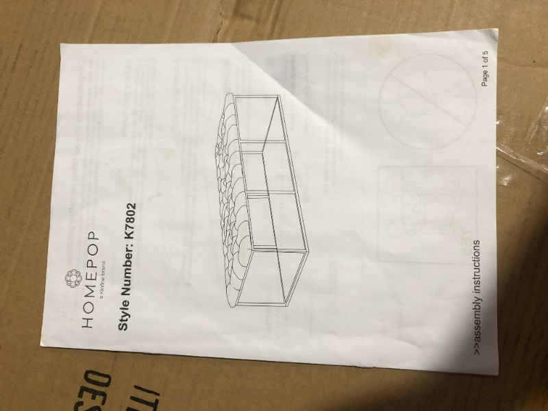 Photo 1 of ***MISSING PARTS - SEE NOTES***
HomePop Home Decor | Large Upholstered Bench (Light Brown Faux Leather)