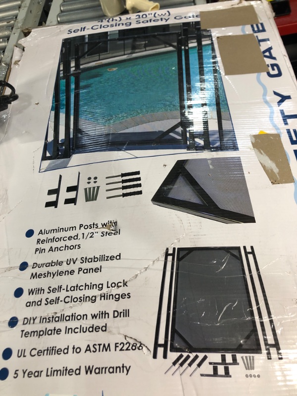 Photo 2 of [FOR PARTS]
Happybuy Pool Fence Gate 4x2.5 Ft, Pool Safety Fence Gate Kit 1000D Powder Coated Aluminum Pipe, Pool Fences