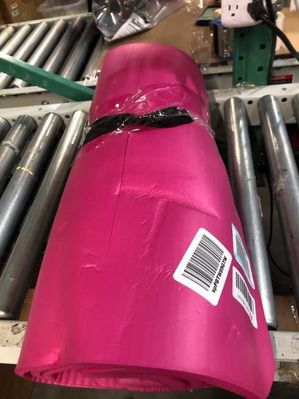 Photo 3 of BalanceFrom  All Purpose 1/2-Inch Extra Thick High Density Anti-Tear Exercise Yoga Mat and Knee Pad with Carrying Strap and Yoga Blocks Pink Yoga Mat with Knee Pad