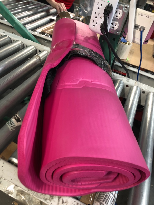 Photo 2 of BalanceFrom  All Purpose 1/2-Inch Extra Thick High Density Anti-Tear Exercise Yoga Mat and Knee Pad with Carrying Strap and Yoga Blocks Pink Yoga Mat with Knee Pad