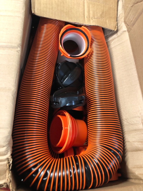 Photo 2 of RhinoEXTREME 21056 20-Foot Sewer Hose Kit for RVs with Tandem Holding Tanks - Ready-to-Use Kit - Includes 4-in-1 Adapter, Storage Caps and Swivel Wye Fitting