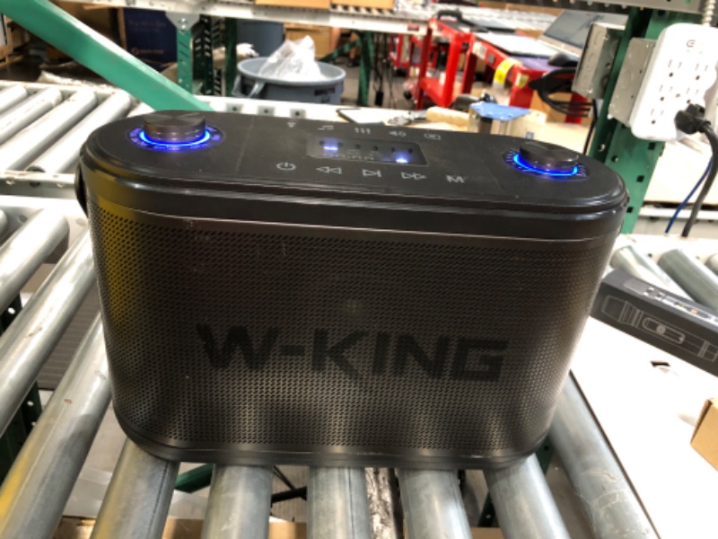 Photo 1 of W-KING 120W RMS-150W Peak Portable Bluetooth Speaker Loud, 2.1 Stereo 3-Way Large Party Outdoor Wireless Speaker w/Bass&Treble Adjust/Guitar&MIC Port/UHF Microphone/Accompaniment/REC/Live/HP Monitor