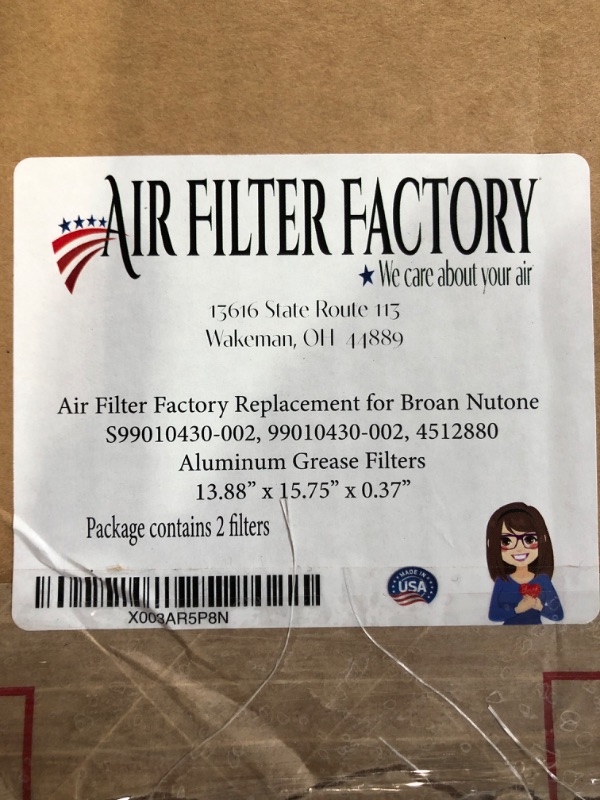 Photo 4 of 1 Pack Air Filter Factory Compatible Replacement for Broan Nutone S99010430-002, 99010430-002, 4512880 Range Hood Aluminum Grease Filters