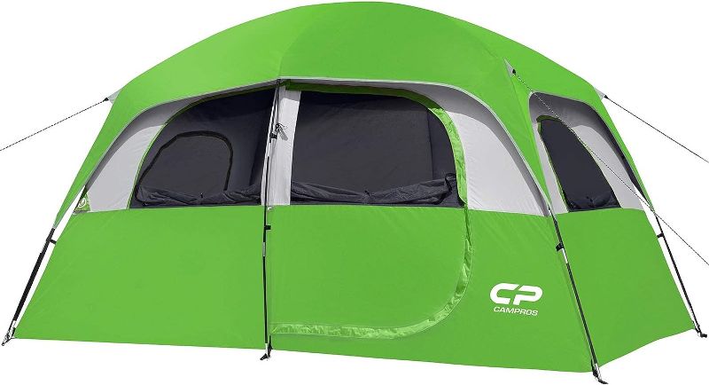 Photo 2 of *USED*UNKNOWN MISSING PARTS*  CAMPROS CP Tent-6-Person-Camping-Tents, Waterproof Windproof Family Tent with Top Rainfly, Carry Bag Green