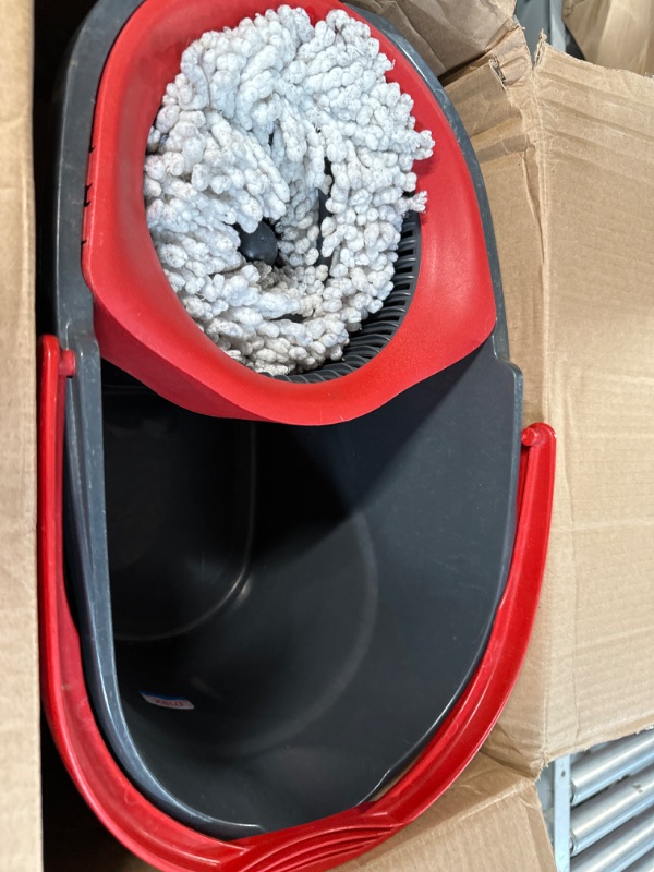 Photo 2 of [READ NOTES]
O-Cedar EasyWring Microfiber Spin Mop, Bucket Floor Cleaning System, Red, Gray Spin Mop & Bucket