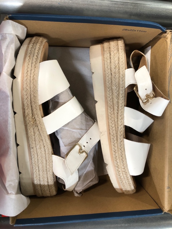 Photo 2 of USED - Dr. Scholl's Shoes Women's Once Twice Espadrille Platform Wedge Sandal 8.5 White Smooth