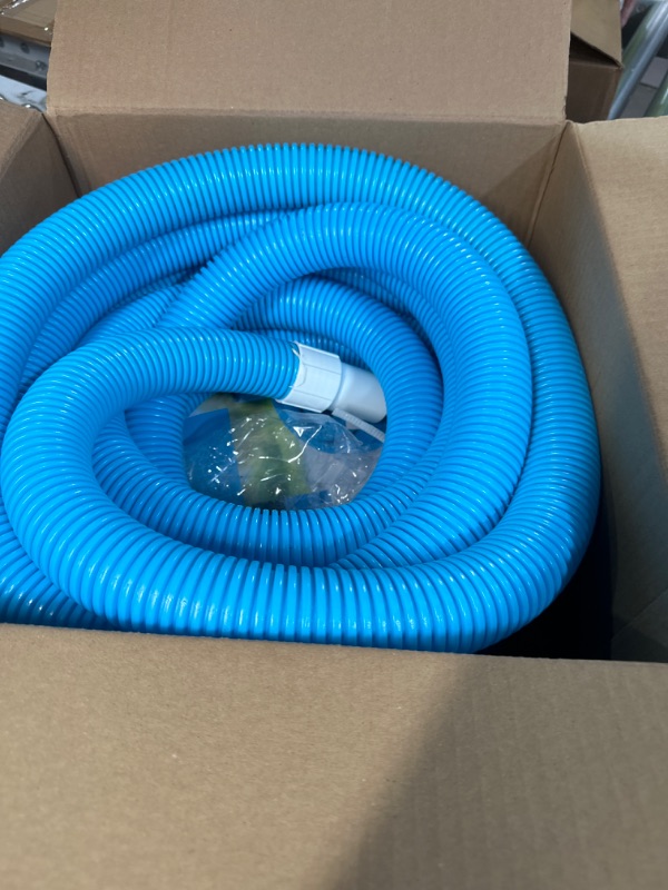 Photo 2 of Intex 29083E N/AA Spiral Hose for Pool Filters, 1.5in X 25ft, One Size, Blue
