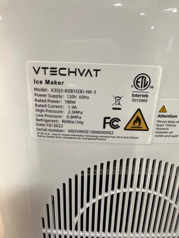 Photo 2 of VTECHVAT icemaker