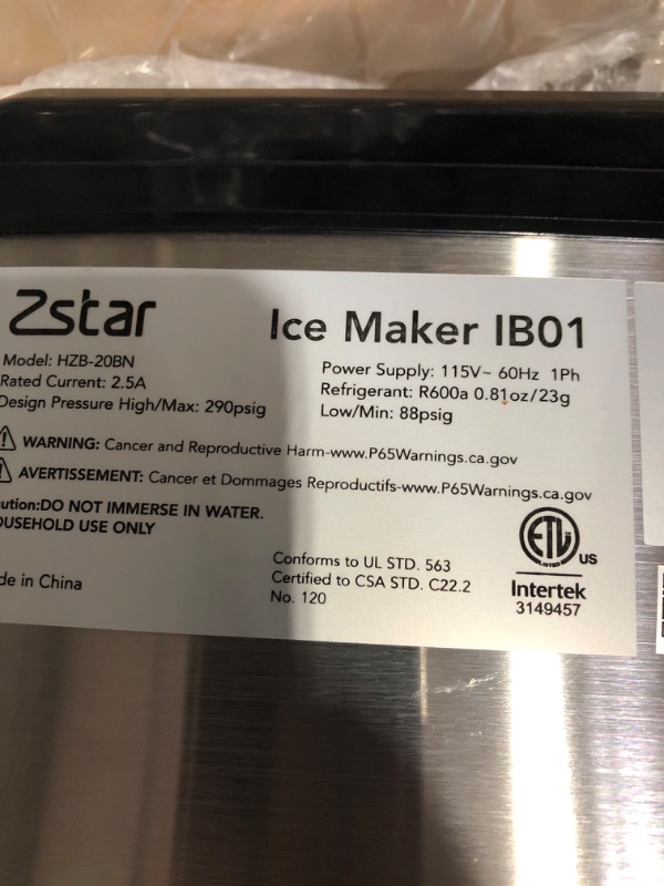 Photo 2 of * item not functional * sold for parts * or repair *
Nugget Ice Maker, Zstar Countertop Ice Maker, Stainless Steel Pebble Ice Maker, 44LBs/24H, 