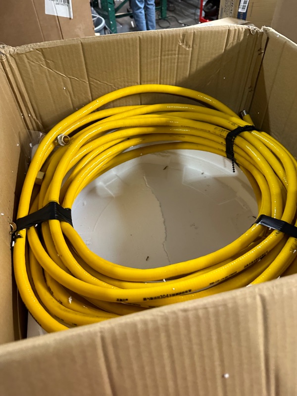 Photo 2 of 100FT 1/2 '' Flexible Gas Line,CSST Corrugated Stainless Steel Tubing,Natural Gas Line Pipe Propane Conversion Kit Grill Hose with 2 Male Adapter Fittings