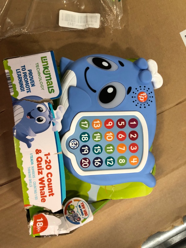 Photo 2 of Fisher-Price Linkimals Toddler Learning Toy 1-20 Count & Quiz Whale with Interactive Lights & Music