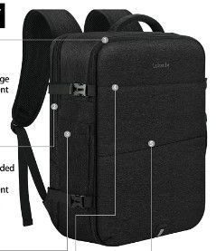 Photo 1 of Travel Backpack for Men Women 17 Inch Flight Approved Carry on Backpack Waterproof Large 40L