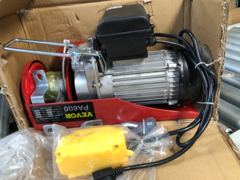 Photo 4 of ***PARTS**Happybuy 1100 LBS Lift Electric Hoist, 110V Electric Hoist, Remote Control Electric Winch Overhead Crane Lift Electric Wire Hoist for Factories, Warehouses, Construction, Building, Goods Lifting 1100LBS