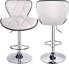 Photo 1 of **ONE ONLY**
Leopard Shell Back Adjustable Swivel Bar Stools, PU Leather Padded with Back, (White) A-white QTY 1