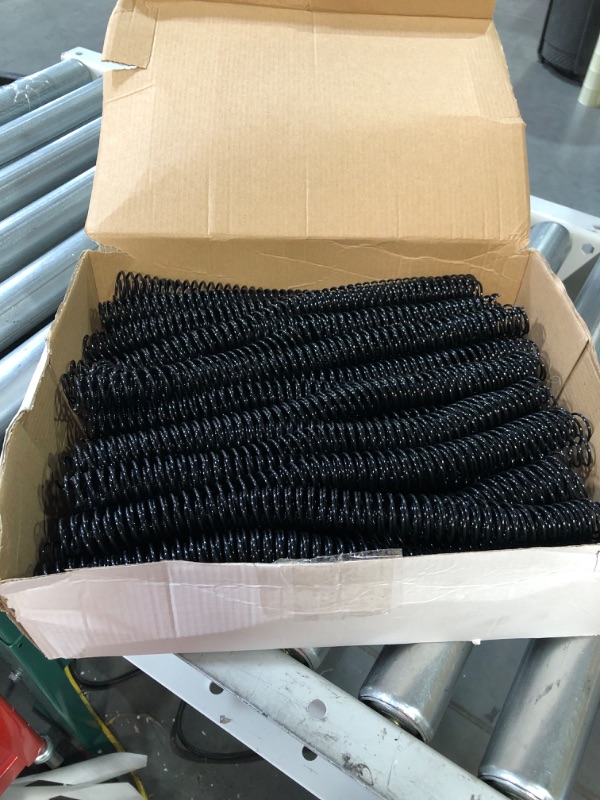 Photo 2 of Black Spiral Binding Coils, Plastic Spines for 150 Sheets (12 in, 18mm, 4:1 Pitch 100 Pack)