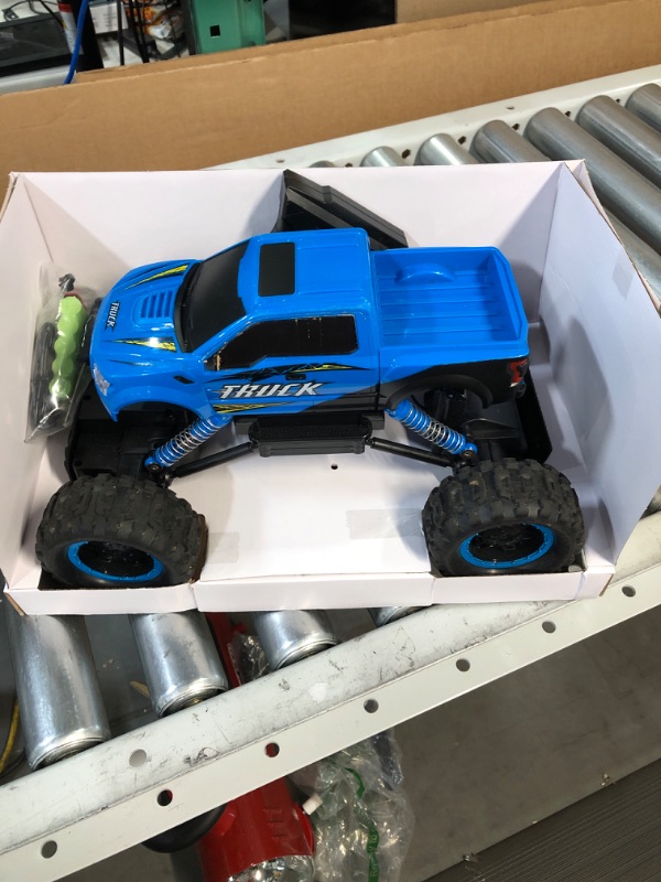 Photo 3 of * USED * DOUBLE E RC Cars Remote Control Car 1:12 Off Road Monster Truck for Boy Adult Gifts ,2.4Ghz All Terrain Hobby Car,4WD Dual Motors LED Headlight Rock Crawler Blue Large