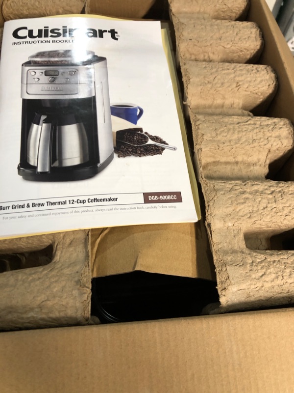 Photo 2 of * USED * 
Cuisinart Automatic Coffeemaker Burr Grind and Brew 12 Cup Charcoal Water Filter 5 Oz, Brushed Stainless Steel