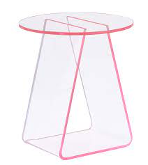 Photo 1 of * USED * 
Acrylic End Table,Pink Side.Nightstand Coffee Table Coffee Table Living Room Bedroom18 inch High, 16x16 inch Table Top. …