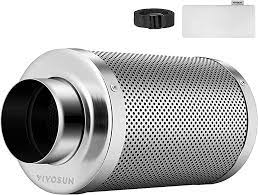 Photo 1 of * DAMAGED *  
VIVOSUN 6 Inch Air Carbon Filter Smelliness Control with Australia Virgin Charcoal for Inline Duct Fan, Grow Tent, Pre-Filter Included, Reversible Flange 6"x 18"