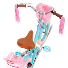 Photo 1 of * USED * 
JOYSTAR Little Daisy Kids Bike for 2-7 Years Girls with Training Wheels & Front Handbrake 12 
Inch Princess Kids Bicycle with Basket Bike Streamers Toddler Girl Bikes, Blue Pink White