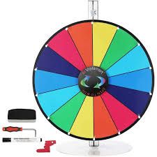 Photo 1 of Heavy Duty Spinning Prize Wheel - 14 Slots Color Tabletop Roulette Wheel of Fortune - Spin The Wheel with Dry Erase Marker and Eraser Win The Fortune Spin Game for Carnival and Trade Show