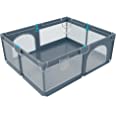 Photo 1 of Baby Playpen, Playpen for Babies and Toddlers with Gate, 71" x 60" Extra Large Toddler Playpen Baby Fence, Indoor Outdoor Kids Activity Center with Anti-Slip Base