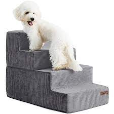 Photo 1 of * USED * 
Lesure Dog Stairs for Small Dogs - Pet Stairs for High Beds and Couch, Folding Pet Steps with CertiPUR-US Certified Foam for Cat and Doggy, Non-Slip Bottom Dog Steps, Grey, 5 Steps