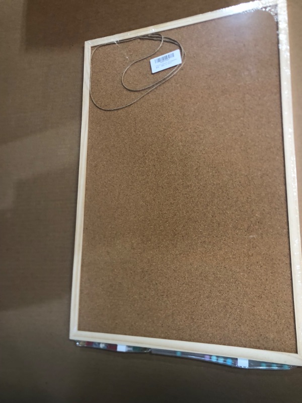 Photo 3 of (FACTORY SEALED) TooCust 16” x 24” Cork Boards for Walls with Frame