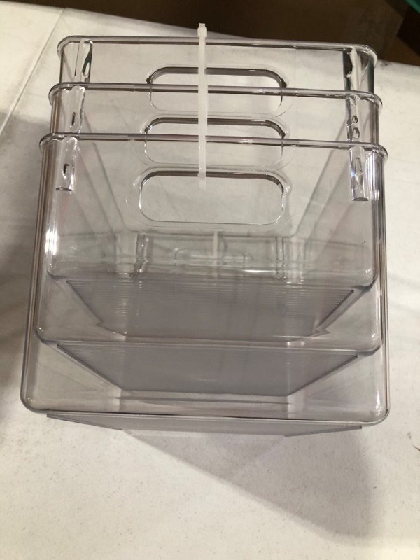 Photo 3 of *SEE NOTES*  Isaac Jacobs 3-Pack Large Clear Storage Bins with Handles, Plastic 