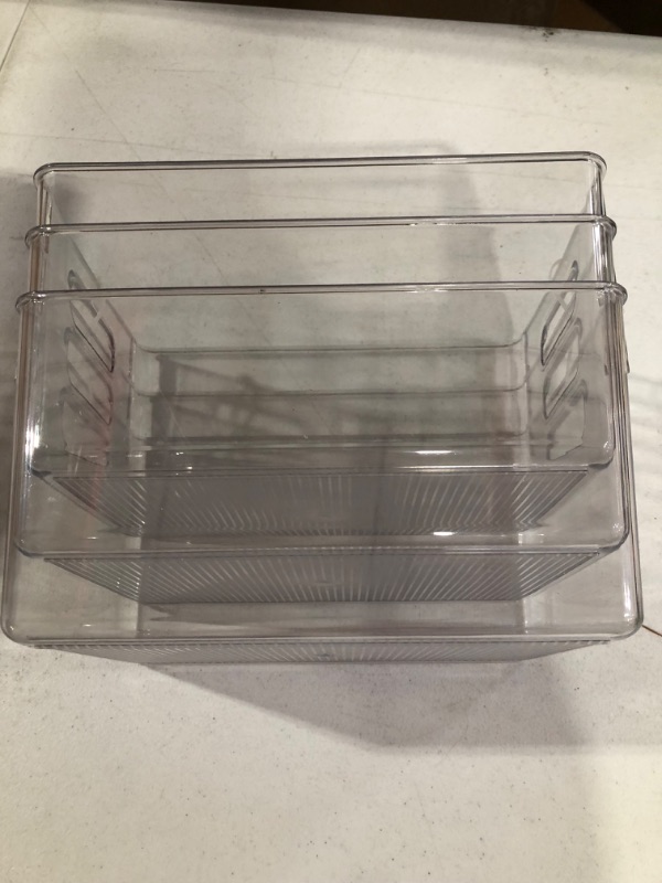 Photo 4 of *SEE NOTES*  Isaac Jacobs 3-Pack Large Clear Storage Bins with Handles, Plastic 