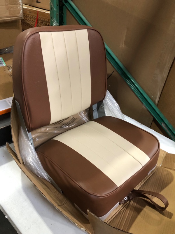 Photo 3 of Leader Accessories Classic Low Back Folding Boat Seat A-Brown/Sand