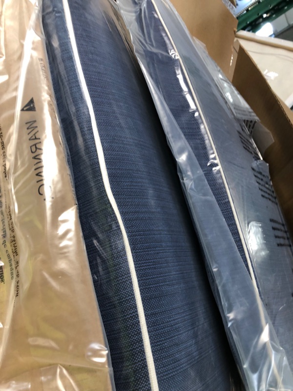Photo 1 of Creative Living Sofa 24x24 Outdoor Deep Seating Refresh Patio Replacement Cushions, 3 Count (Pack of 1), Indigo Sofa Cushions Indigo