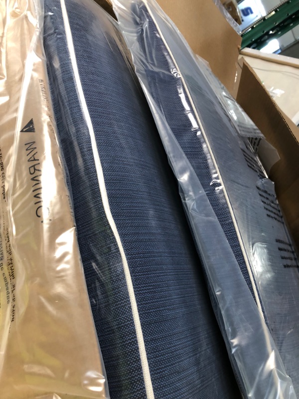 Photo 1 of Creative Living Sofa 24x24 Outdoor Deep Seating Refresh Patio Replacement Cushions, 3 Count (Pack of 1), Indigo Sofa Cushions Indigo